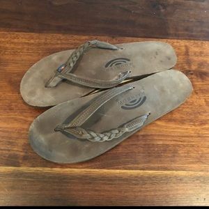 Rainbow flip flops sz 10